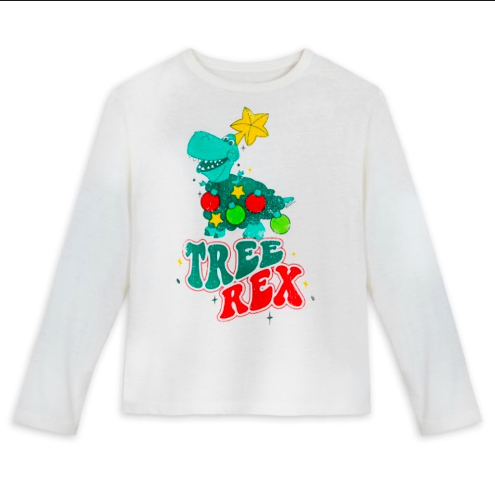 DISNEY Long Sleeve Christmas Tee Shirt - Tree Rex - PIXAR Toy Story - Dinosaur